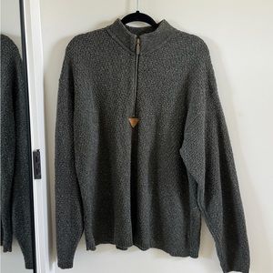 Men’s ALPS Deep Green Quarter Zip Sweater